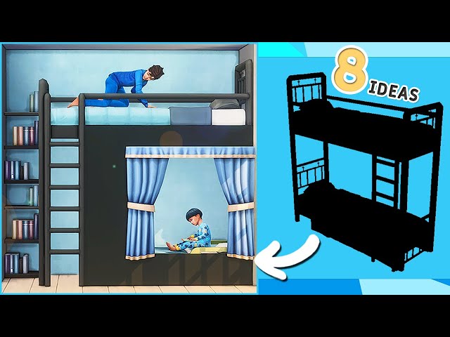 BASE GAME: 8 Bunk Beds | Functional Ideas | Tutorial | No CC or Mods | The Sims 4