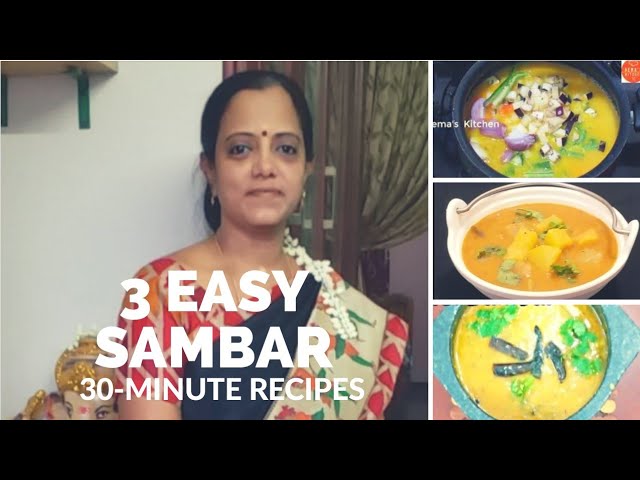 3 வகை சாம்பார் ஒவ்வொன்றும் ஒவ்வொரு சுவையில்/3 types of sambar recipe's/Sambar recipe in Tamil