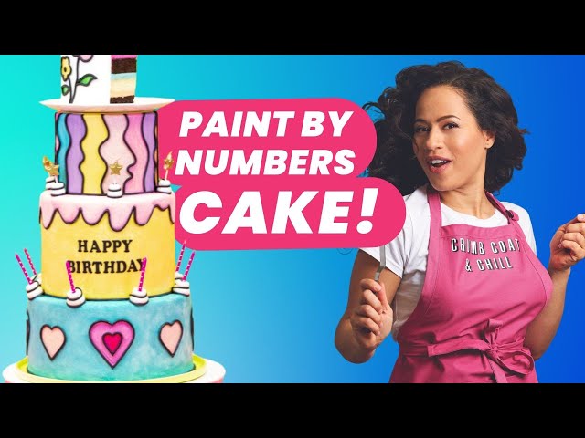 Paint By Numbers Tiered Birthday Cake for Reese Whitherspoon! | How to Cake It