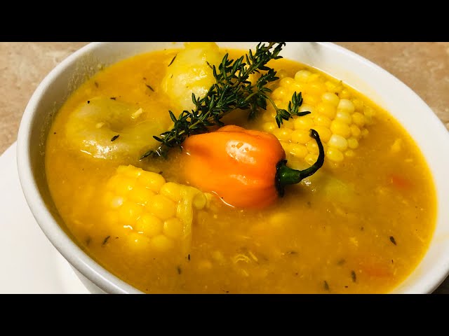 How to make Jamaican style pumpkin chicken soup