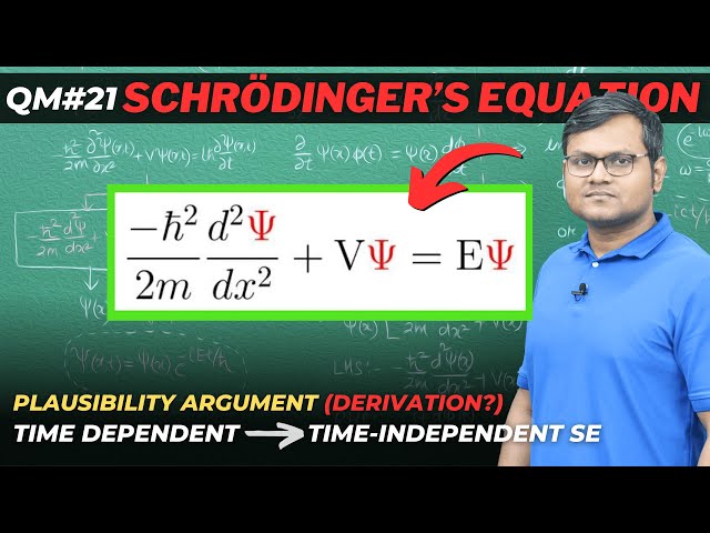 SCHRÖDINGER'S EQUATION (Derivation) - Plausibility Argument & Time-Independent SE Derivation