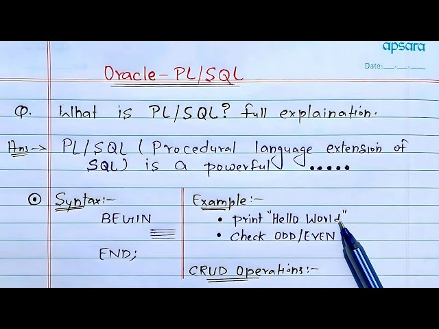 What is PL/SQL? Full Explanation (Hindi) | CRUD Operations