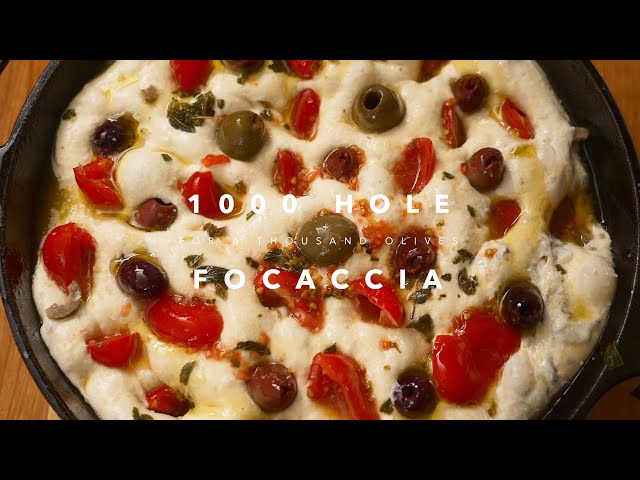 1000-Hole FOCACCIA (for a Thousand Olives)