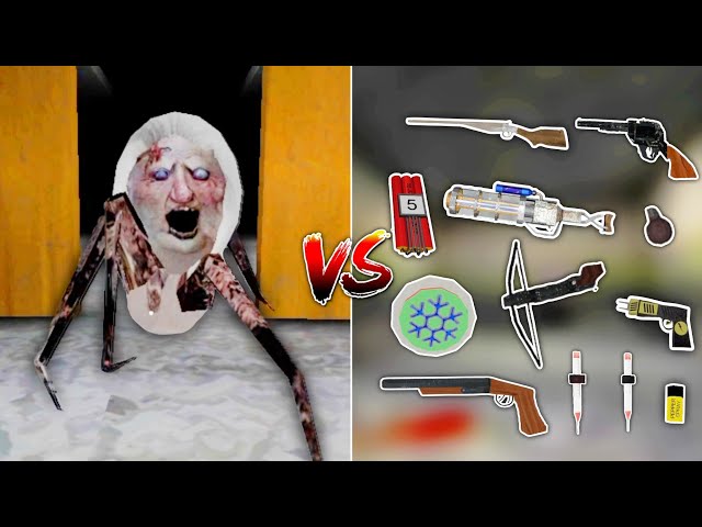Spider Mom VS All Weapons In All DVloper Games | Granny Chapters & The Twins Weapons In New Update