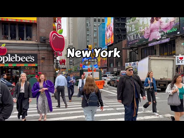 New York Sightseeing Tour - Manhattan 50th Street Travel Virtual Walk 4k Video