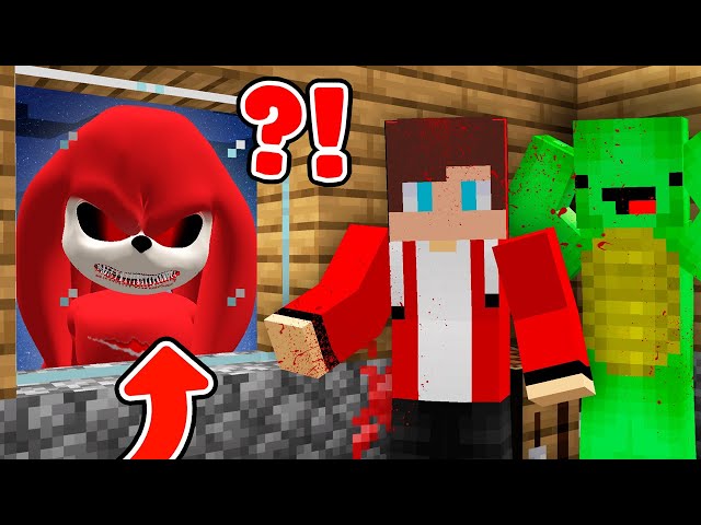 Scary KNUCKLES.EXE attacked JJ and Mikey house! Challenge from Maizen!