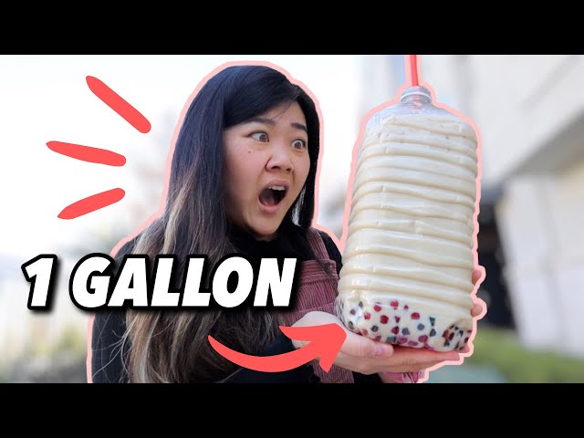 DRINKING A GALLON (4L) OF BOBA IN 12 HOURS CHALLENGE!