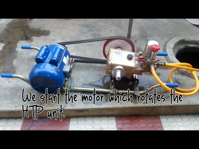Amazing water jet wash with HTP pump and electric motor (Installation/Demo) | Toolsvilla