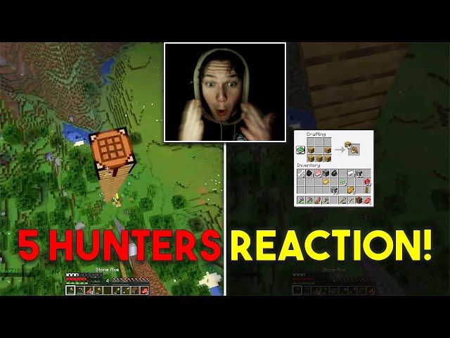 Minecraft Speedrunner VS 5 Hunters REACTION (Dream Manhunt)