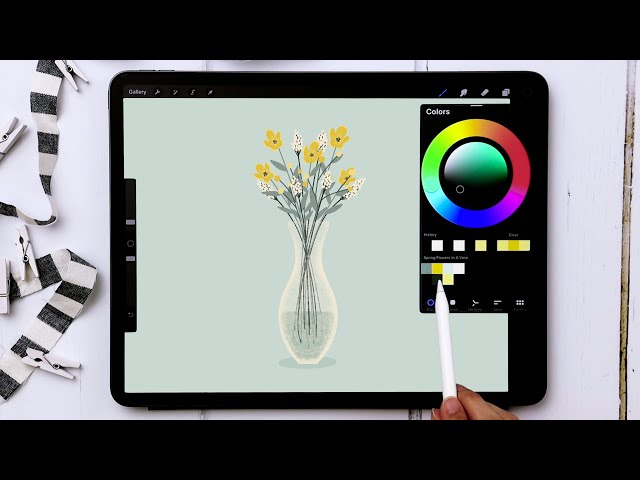 Draw a Vase of Spring Flowers in Procreate