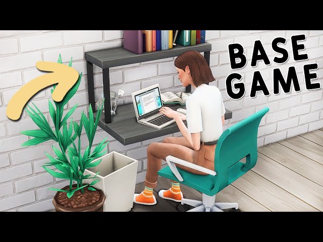 Functional Workspace + Decor Ideas | Base Game Tutorial | No CC or Mods | The Sims 4