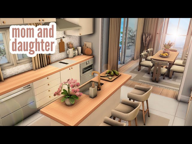 mom & daughter \\ The Sims 4 CC speed build
