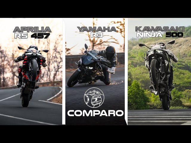 Aprilia RS 457 Vs Yamaha R3 Vs Kawasaki Ninja 500 Comparo | Sagar Sheldekar Official