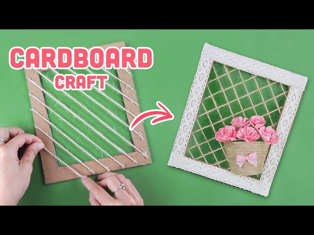 How to Create Beautiful Picture Frame using Cardboard | Cardboard Craft | Room Decor Ideas