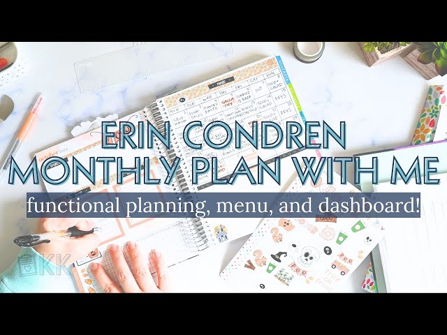 Erin Condren Functional Plan with Me Monthly Planner and Menu Plan How to Use Dashboard Pages