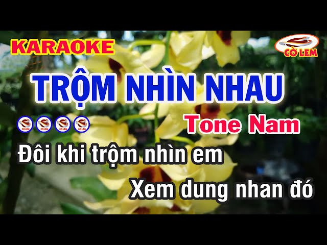 Trộm Nhìn Nhau Karaoke | Tone Nam | Dễ Hát | Nhạc Sống Kiều Nương 2022