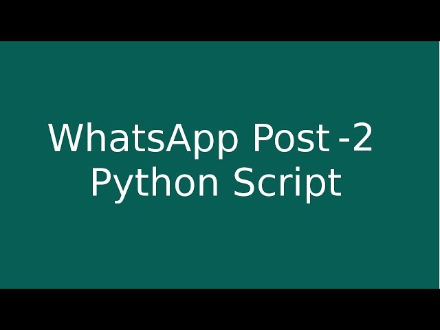 Whatsapp Post Multi Users - Python Script