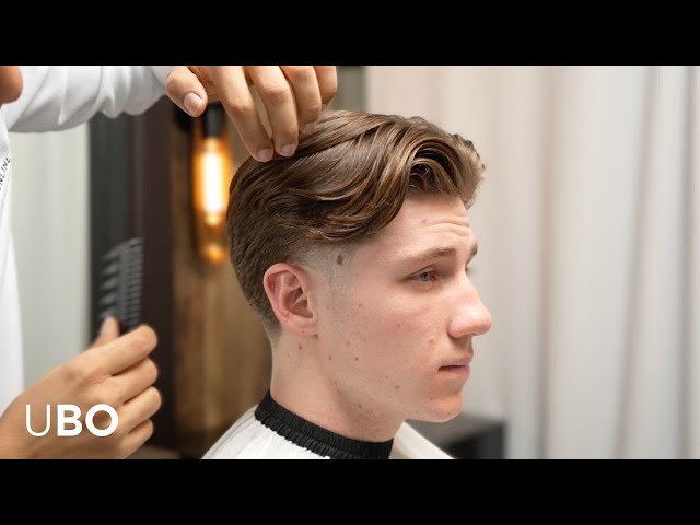 GREAT HAIRCUT!  How to Do a Low taper fade with Middle Part - Step by Step