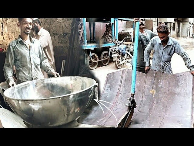 interesting process of making large iron pans || best cookware utensil