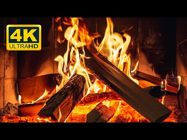 🔥 Cozy Fireplace 4K 12 Hours. Fireplace Crackling Sounds. Fireplace Relaxation, Sleep, Focus, Study