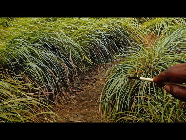 Painting Long Grass in Oil Paint  Time Lapse