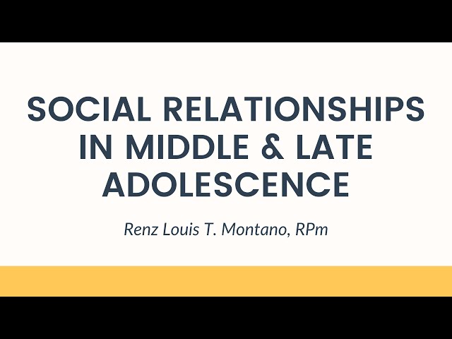 Social Relationships - Personal Development for Senior High School Students