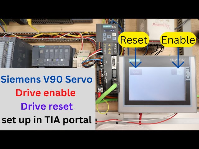 Siemens V90 Servo Drive enable and Drive reset set up in TIA portal. Eng