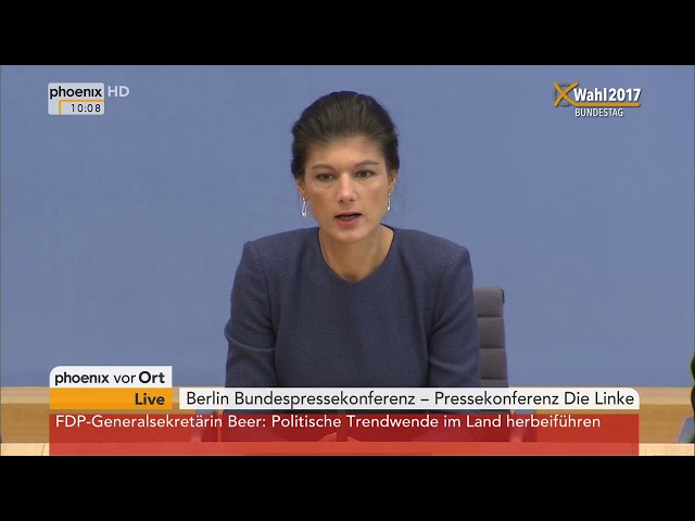 Bundespressekonferenz: Sahra Wagenknecht und Dietmar Bartsch zum Wahlergebnis am 25.09.2017
