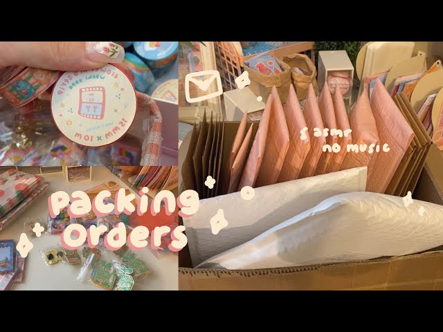 packing orders for my small business 💌 asmr no music