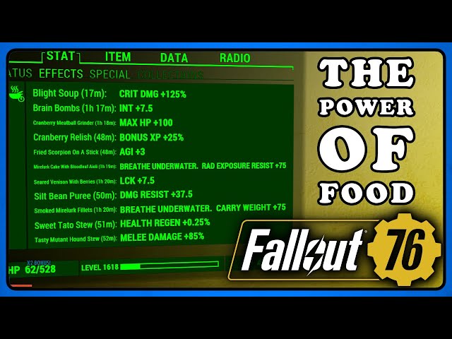 Fallout 76: The Incredible Power of Food - Advanced Food Guide. Meat Eating Herbivore is a Thing ;)