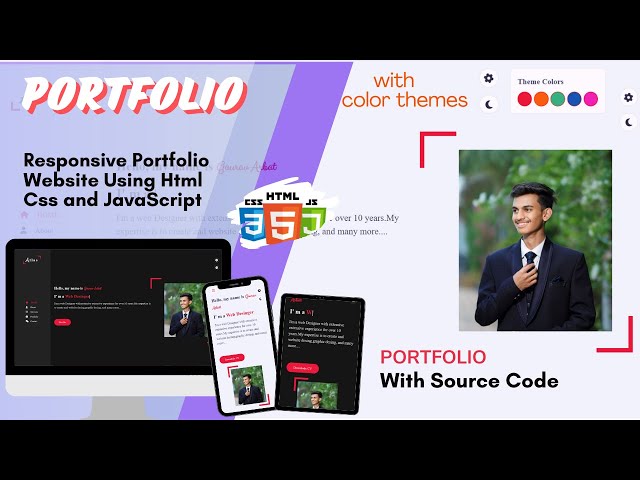 Build a Complete Responsive Personal Portfolio Website using HTML CSS JavaScript || with source code
