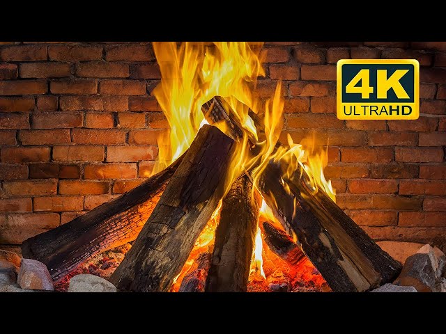 🔥 Cozy Fireplace 4K (12 Hours) Fireplace with Crackling Fire Sounds. Crackling Fireplace Relaxation
