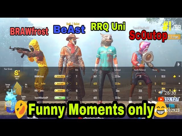 Funny moments with RRQ Unii, Braw Frost, Sc0utop | PUBG Mobile