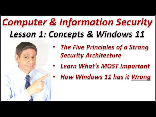 Computer & Information Security – Lesson 1: Architectural Concepts & Windows 11