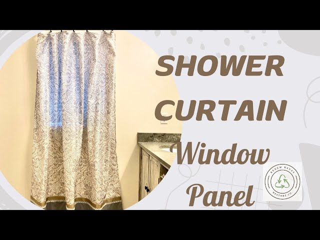 DIY How to sew a store bought shower curtain into a window curtain.