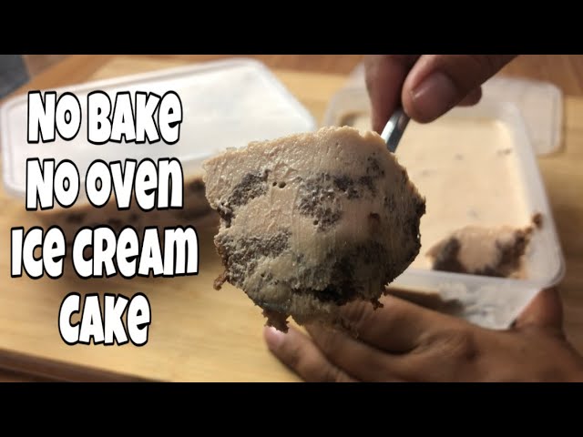 No oven no bake 3 ingredients chocolate ice cream cake / very easy and quick dessert
