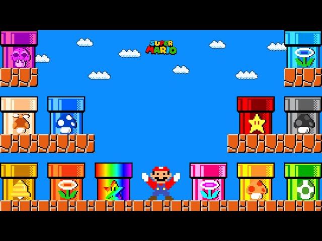 Can Mario Collect Custom Pipe all Power-Up in Super Mario Bros.?
