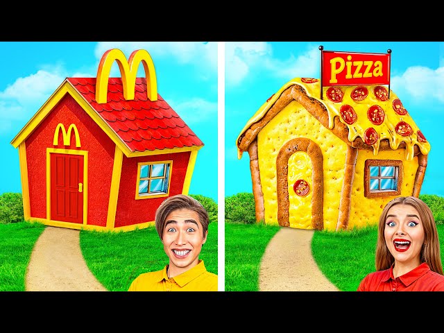 One Colored House Challenge McDonald’s vs Ice Cream vs Donuts | Prank Wars by Multi DO Smile