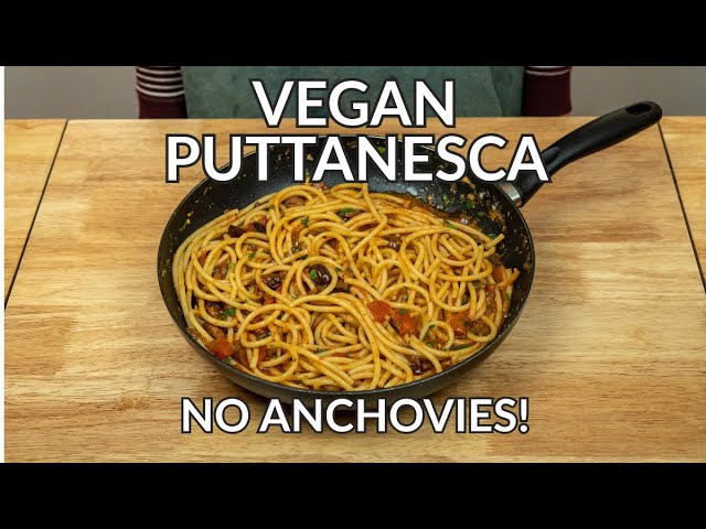 VEGAN Puttanesca Without Anchovies Recipe (EASY Vegetarian Pasta!)