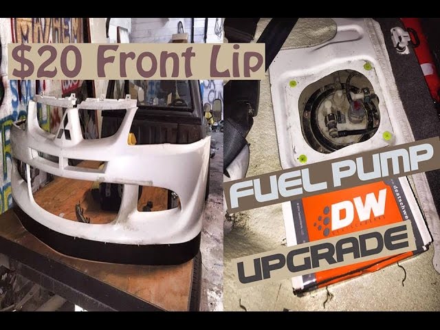 Evo 8 Build part 3 - Upgraded fuel pump and making front lip