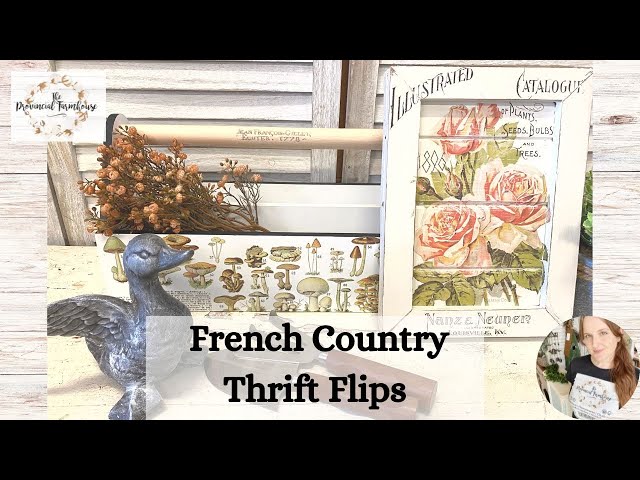 French Country Thrift Flips using IOD Transfers | Garden Decor | Upcycle | Cottage Farmhouse