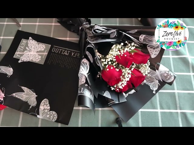 5 pcs rose /Basic Flower wrap tutorial/zerofivebouquet