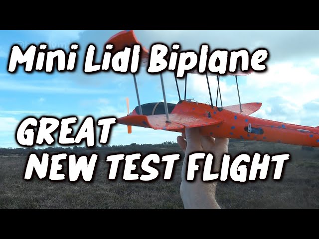 My Mini Lidl  DIY Cheapo  RC Biplane gets a BLISTERINGLY GOOD TEST FLIGHT!