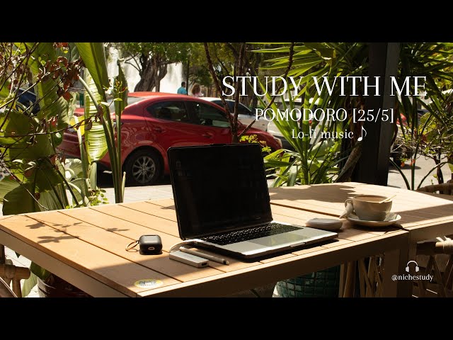 1.5 HOUR STUDY WITH ME | 🌿 ☕ Coffee Shop Edition | 🌤 Pomodoro 25/5 | Calm Lo-fi music