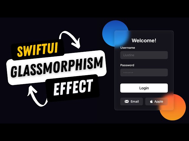 SwiftUI Glassmorphism - Glass Background Effect - Xcode 15