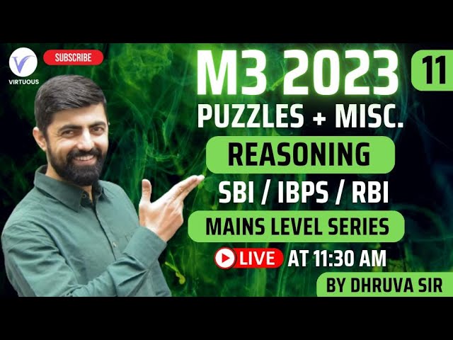 M3 2023 Session - 11 || Free Mains Practice Course || By Dhruva Sir || IBPS/SBI/PO/Clerk 2023