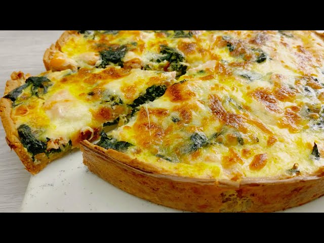 It's so delicious! Mouthwatering Spinach and Salmon Quiche: A Gourmet Delight!