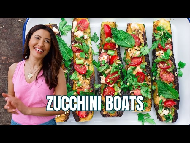 Easy Vegetarian Stuffed Zucchini Boats with Mediterranean Flavors
