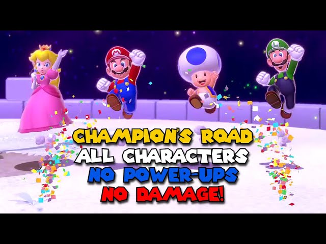 Champion's Road cleared with all 5 characters [No Power-Ups, No Damage] - 3D World + Bowser's Fury