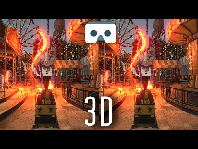 Scary Roller Coaster 3D Video for Smartphones, VR Box, Google Cardboard, Samsung Gear VR: 3D version